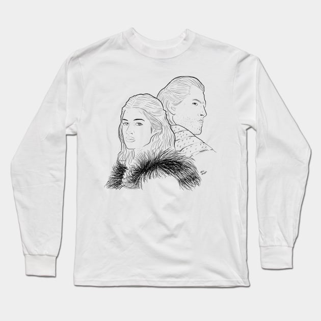 Yennefer e Geralt - The Witcher Long Sleeve T-Shirt by malumarz.art